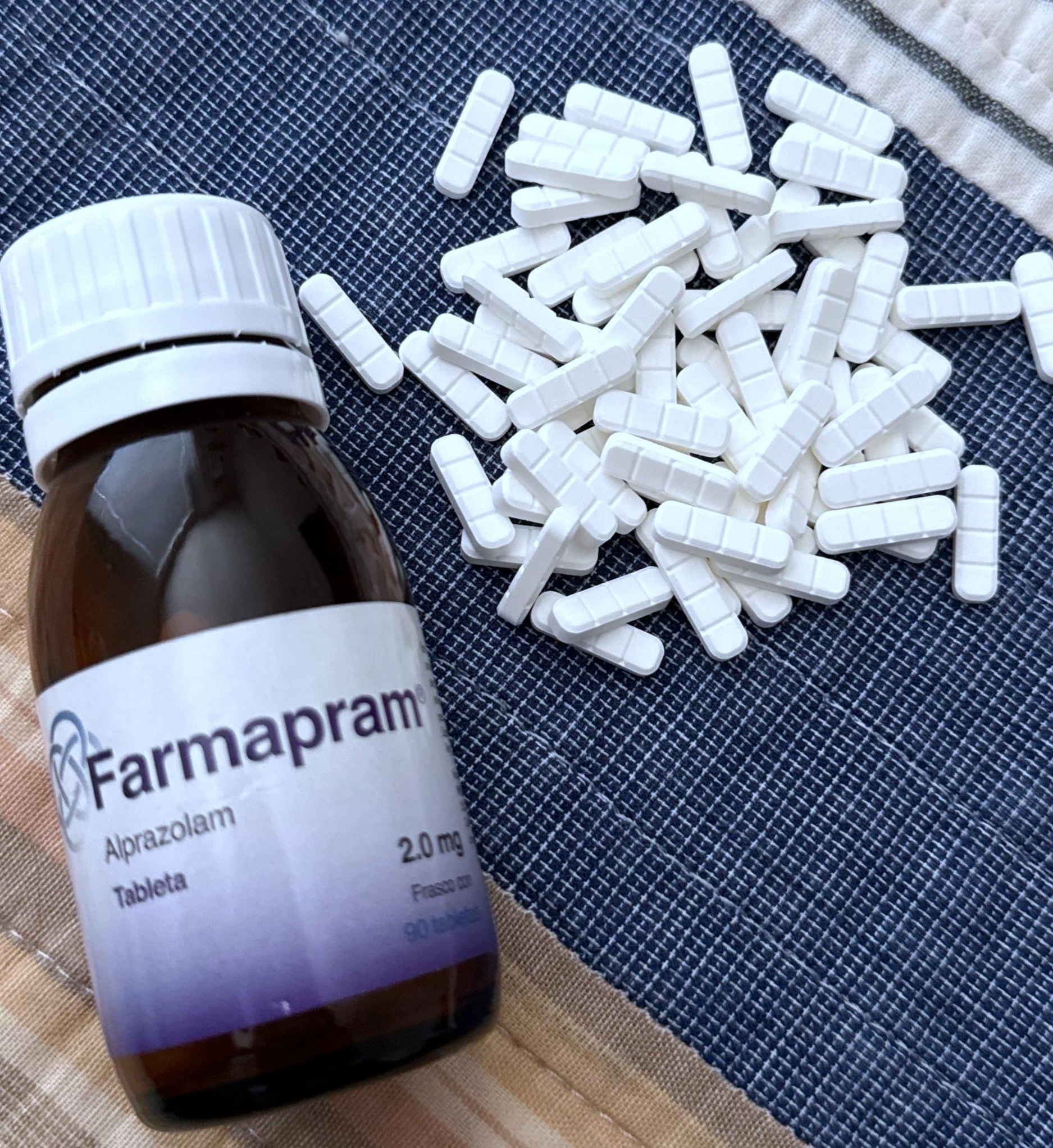 Bottle of Alprazolam with tablets